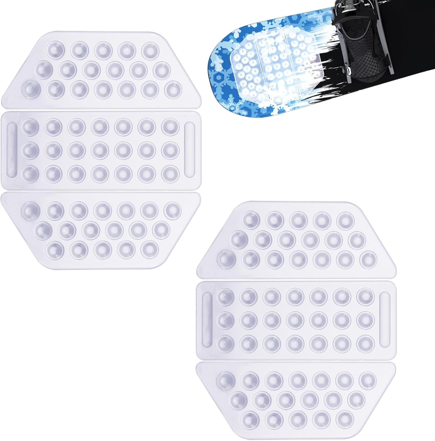 SAVITA Clear Snowboard Stomp Pads - Extra Grip!