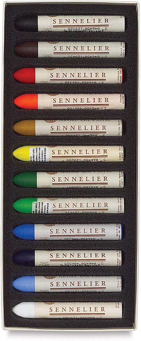 Sennelier Oil Pastel Set with 12 Vibrant Colors for Artists
