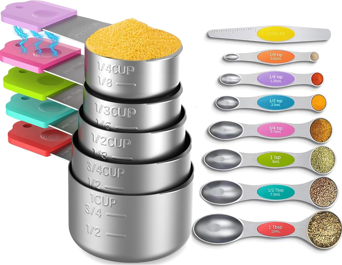 Magnetic Measuring Cups and Spoons Set for Perfect Baking