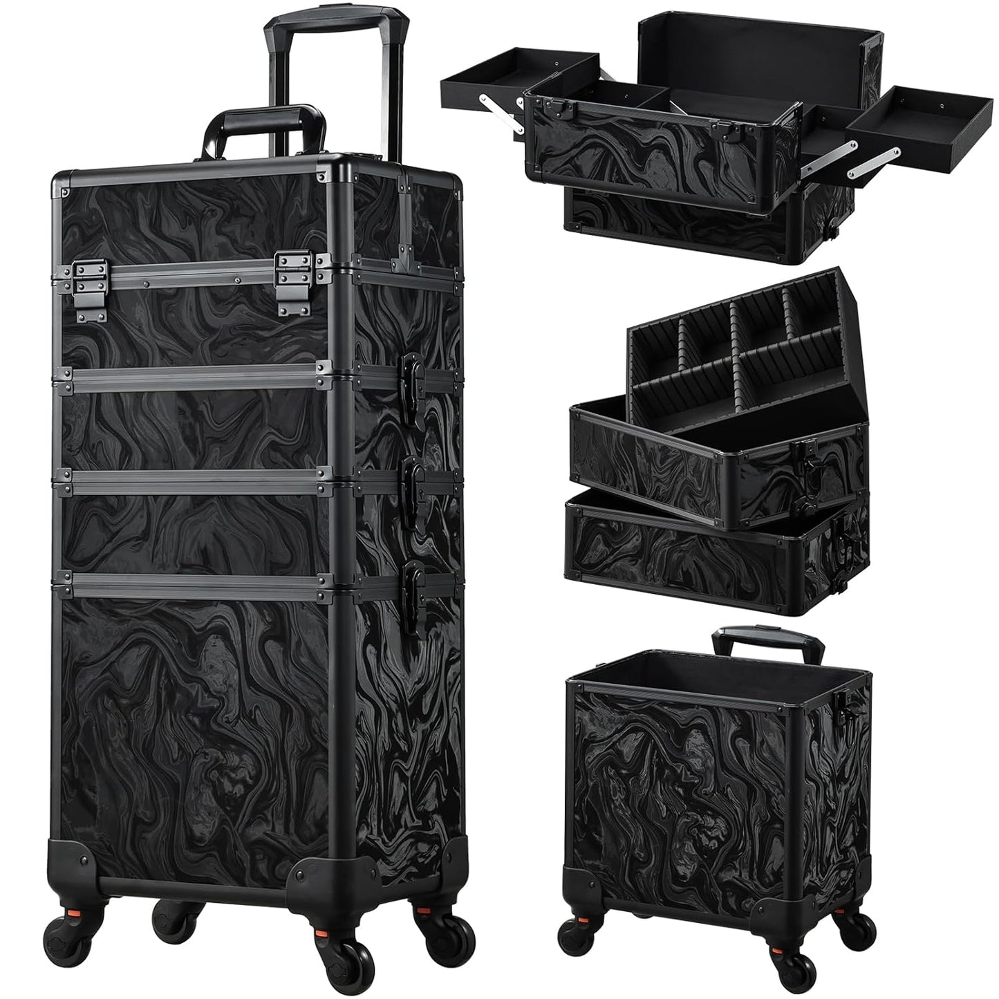 Stagiant Rolling Makeup Case on Wheels for Travel and Storage