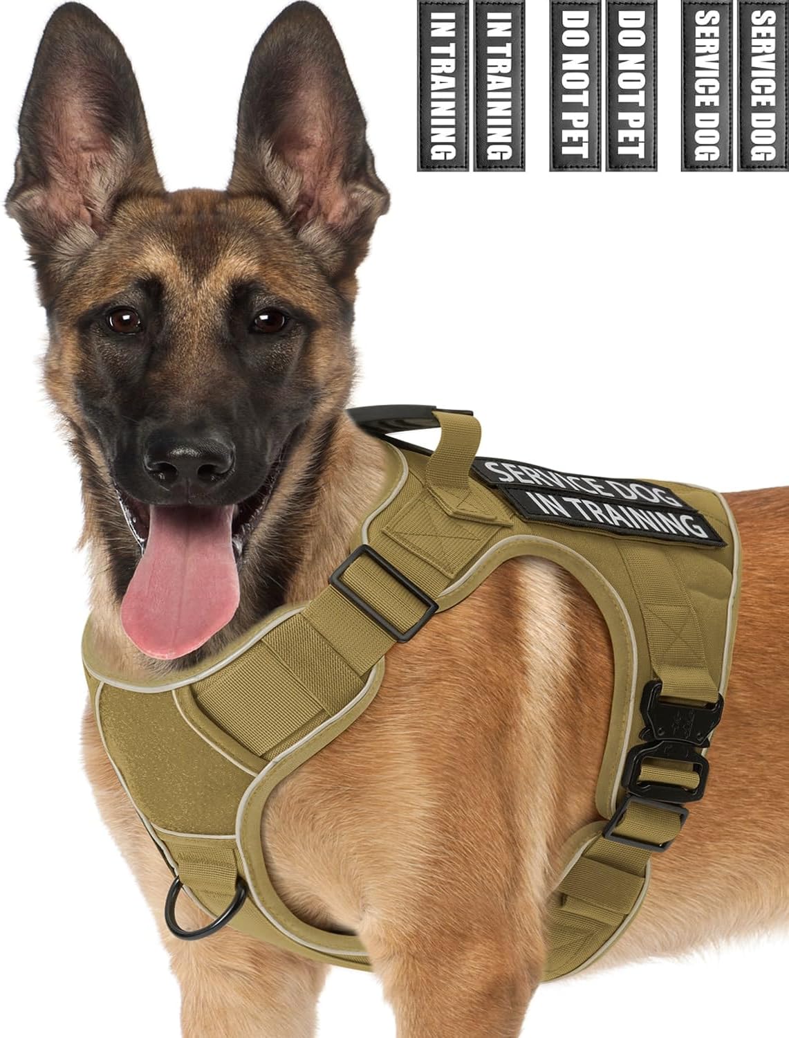 Reflective Service Dog in Training Vest Harness for Large Dogs