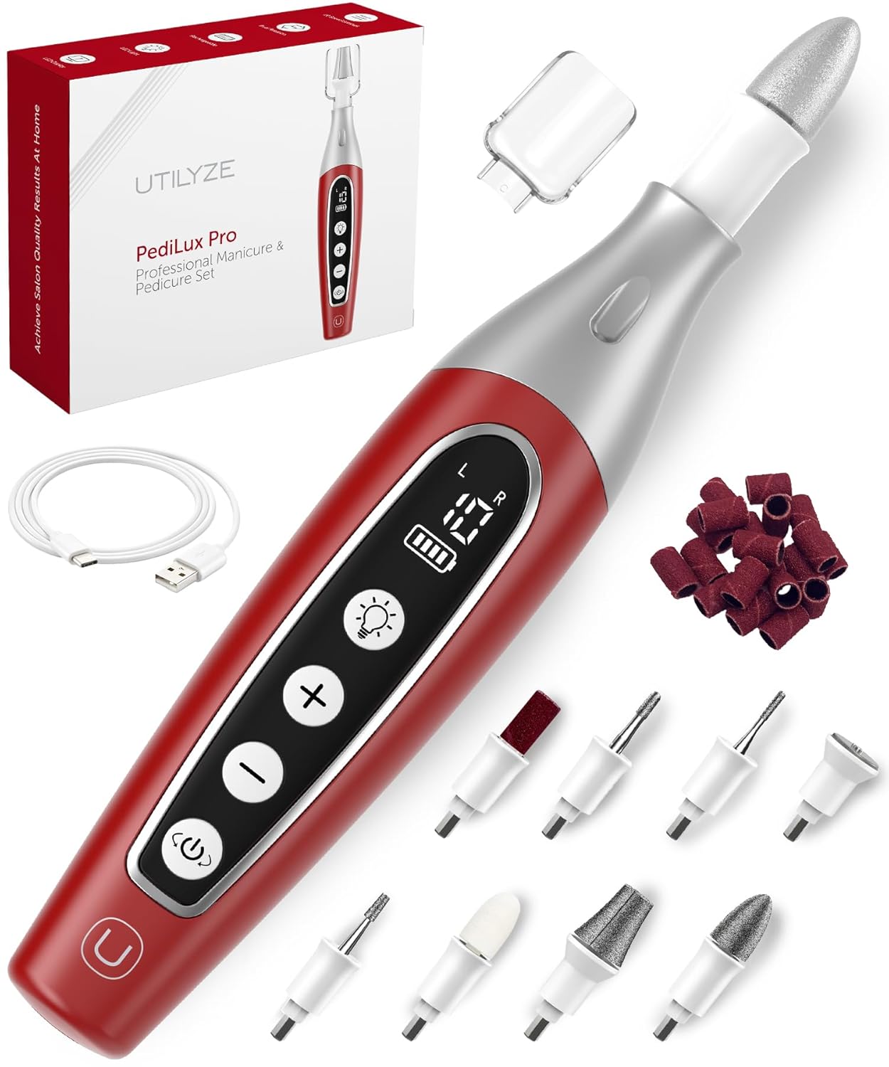 PediLux Pro Professional Manicure Pedicure Kit for Home Use
