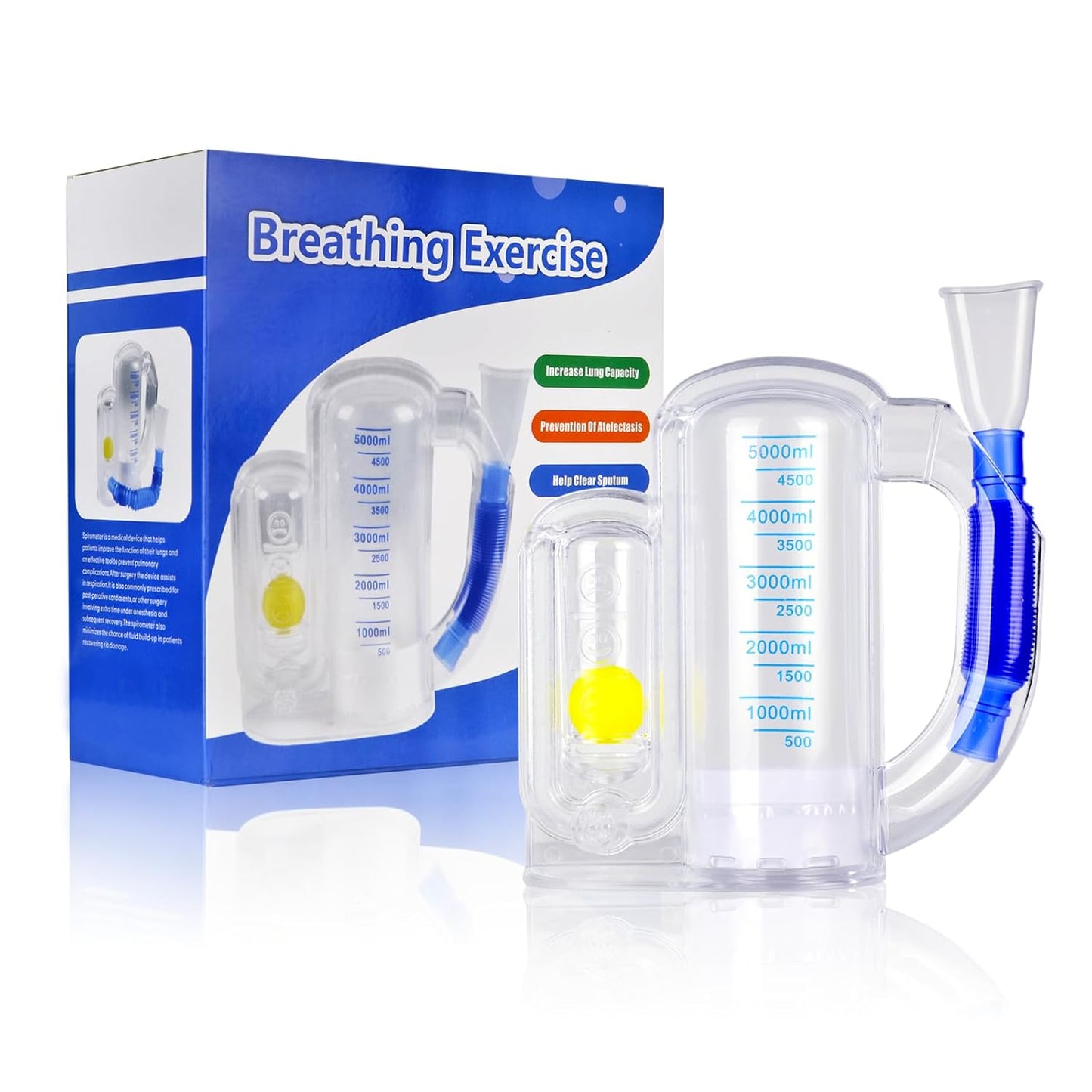 5000ML Lung Trainer w/ Flow Rate Indicator