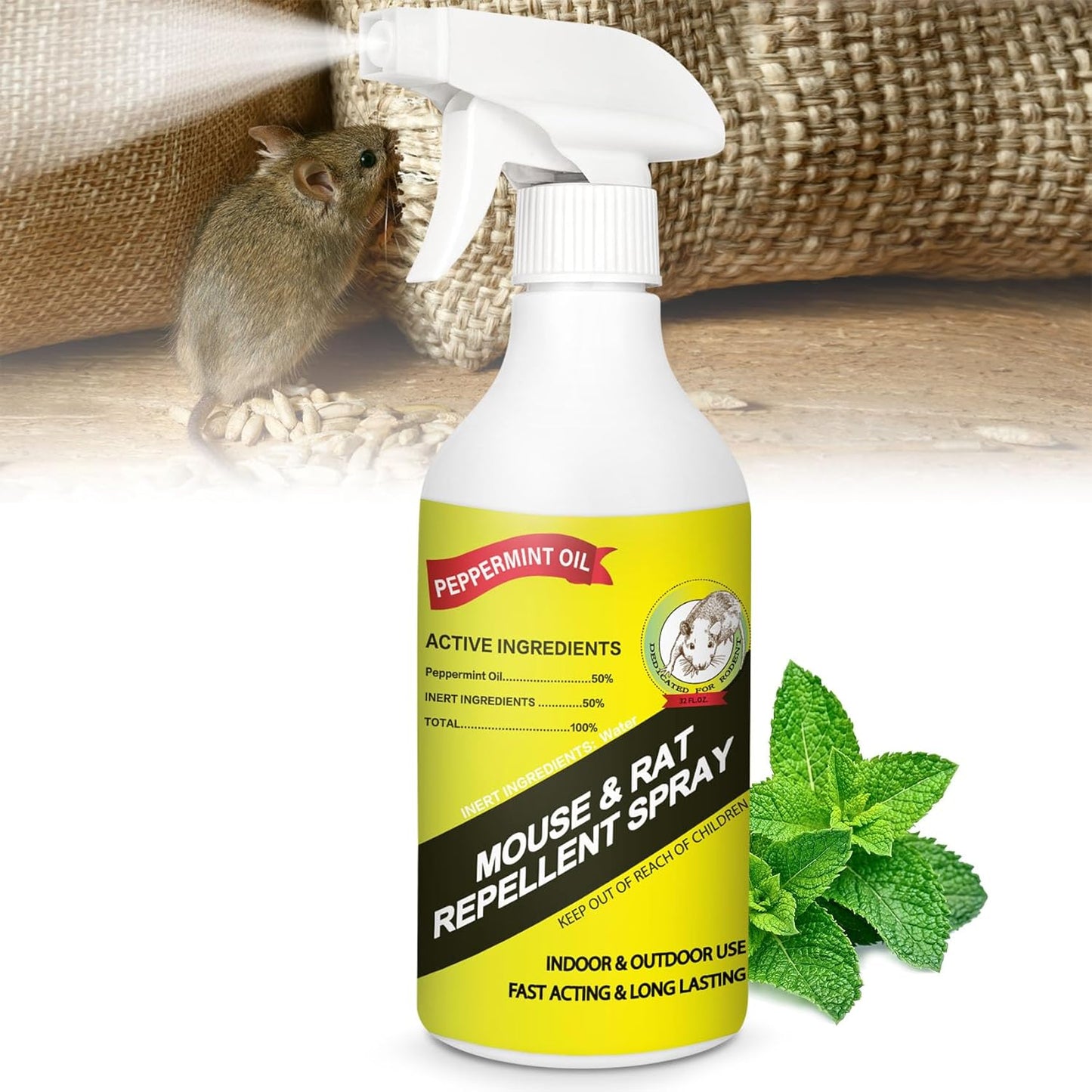 32oz Peppermint Rodent Repellent Spray - Banish Pests!
