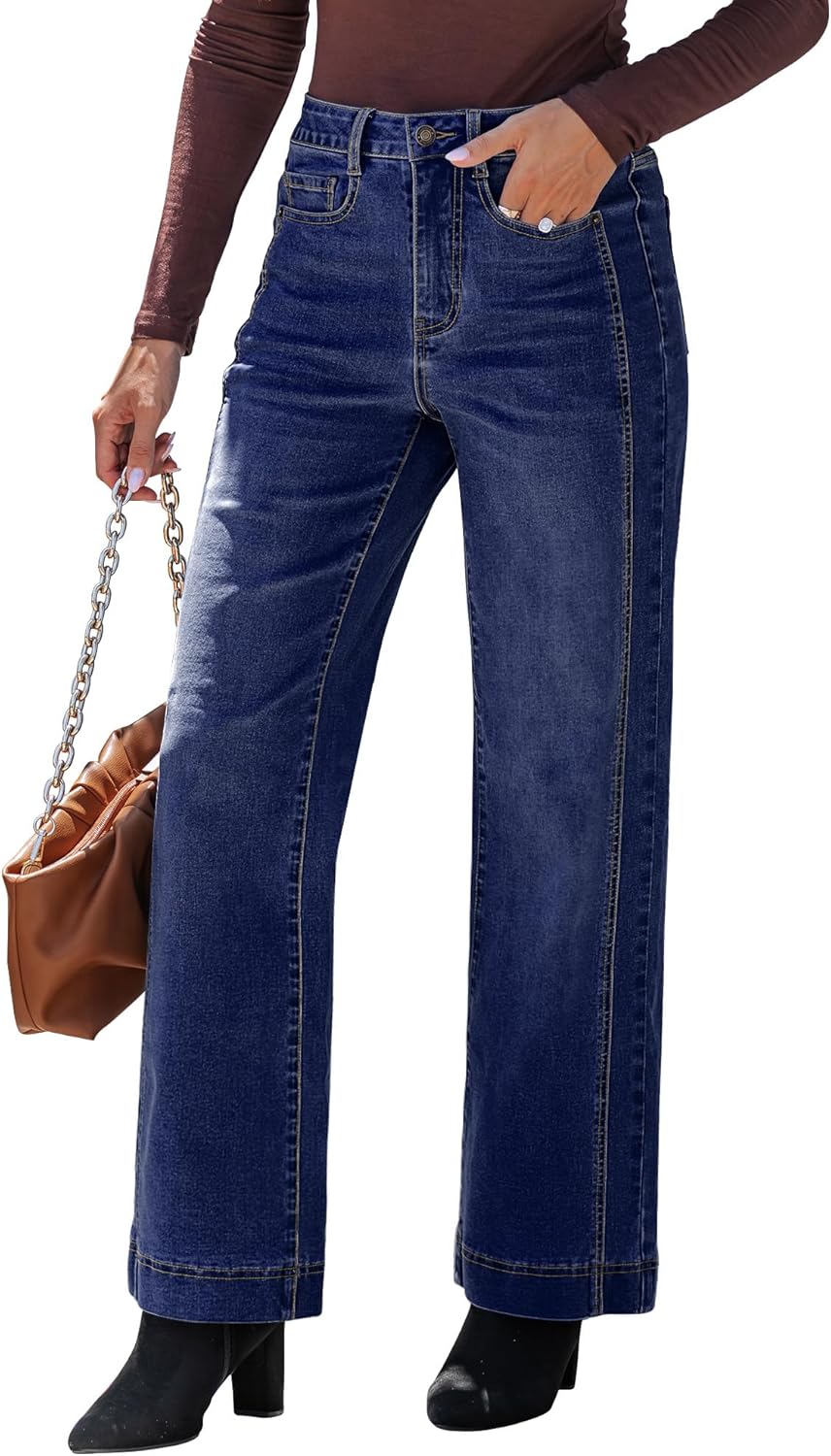 Luvamia Wide Leg Jeans for Women - Trendy High Waisted Denim