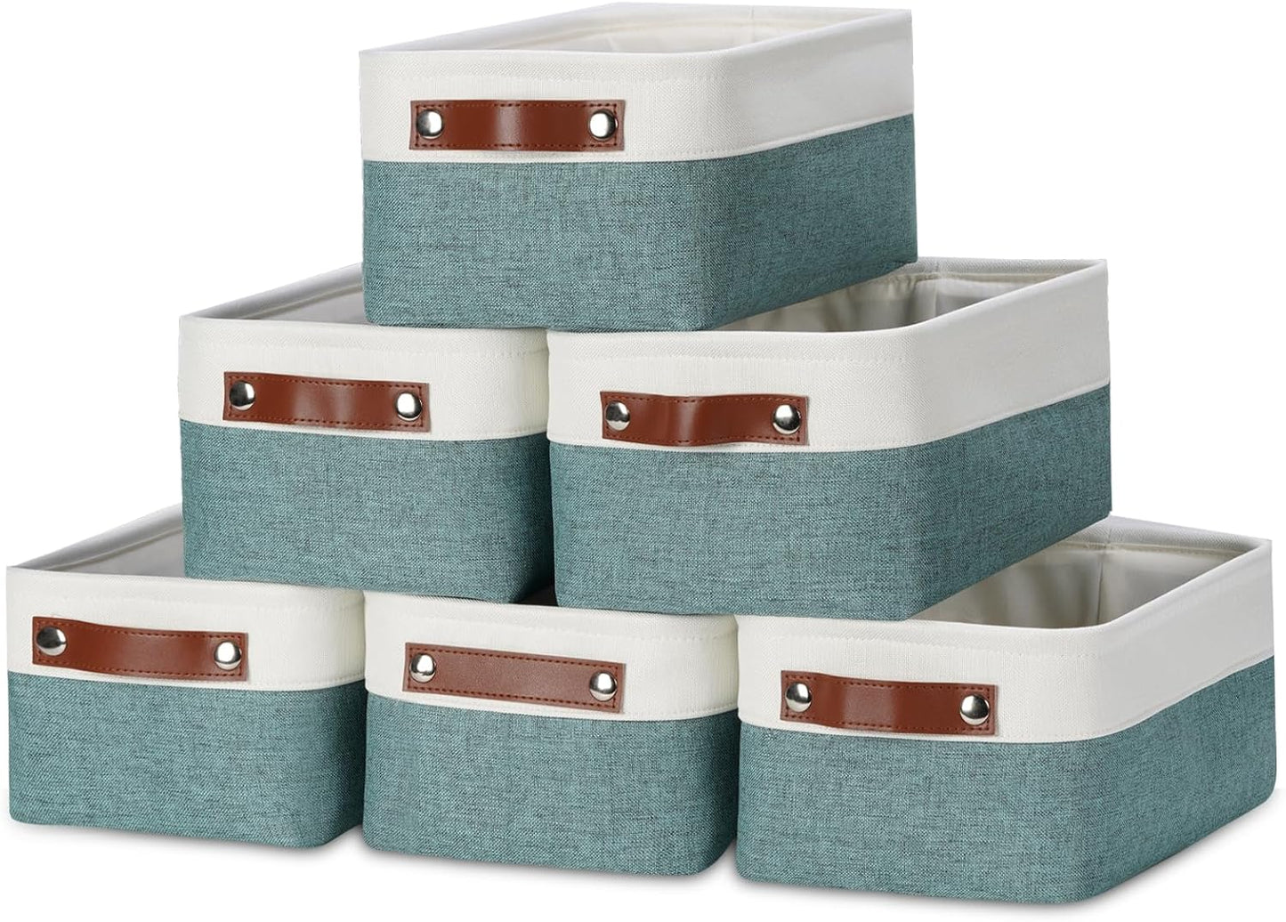 Set of 6 Small Baskets for Organizing - Collapsible Storage Bins