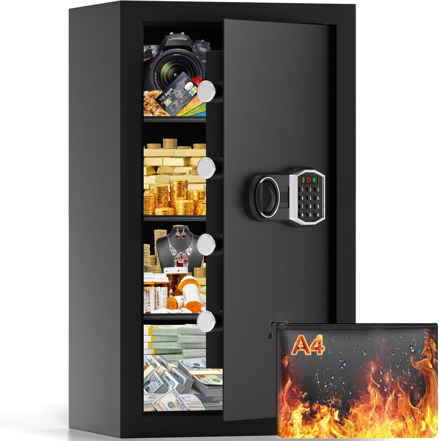 6.0 Cuft Large Safe Box for Home Use with Fireproof Bag
