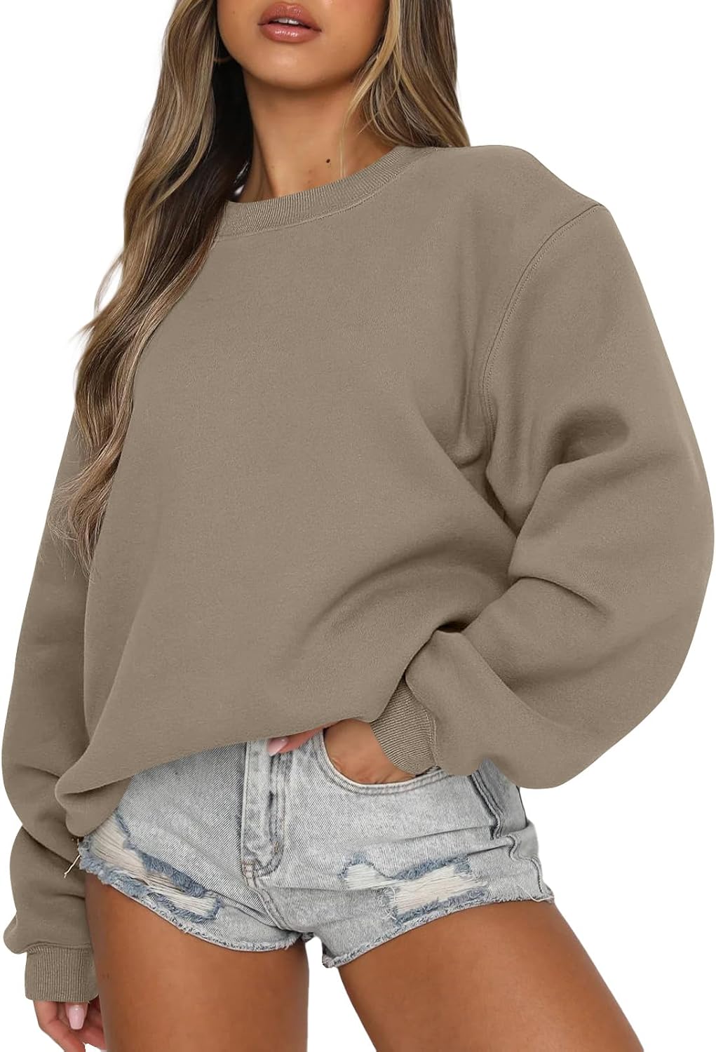 Oversized Crewneck Sweatshirts for Women - Y2K Fleece Style
