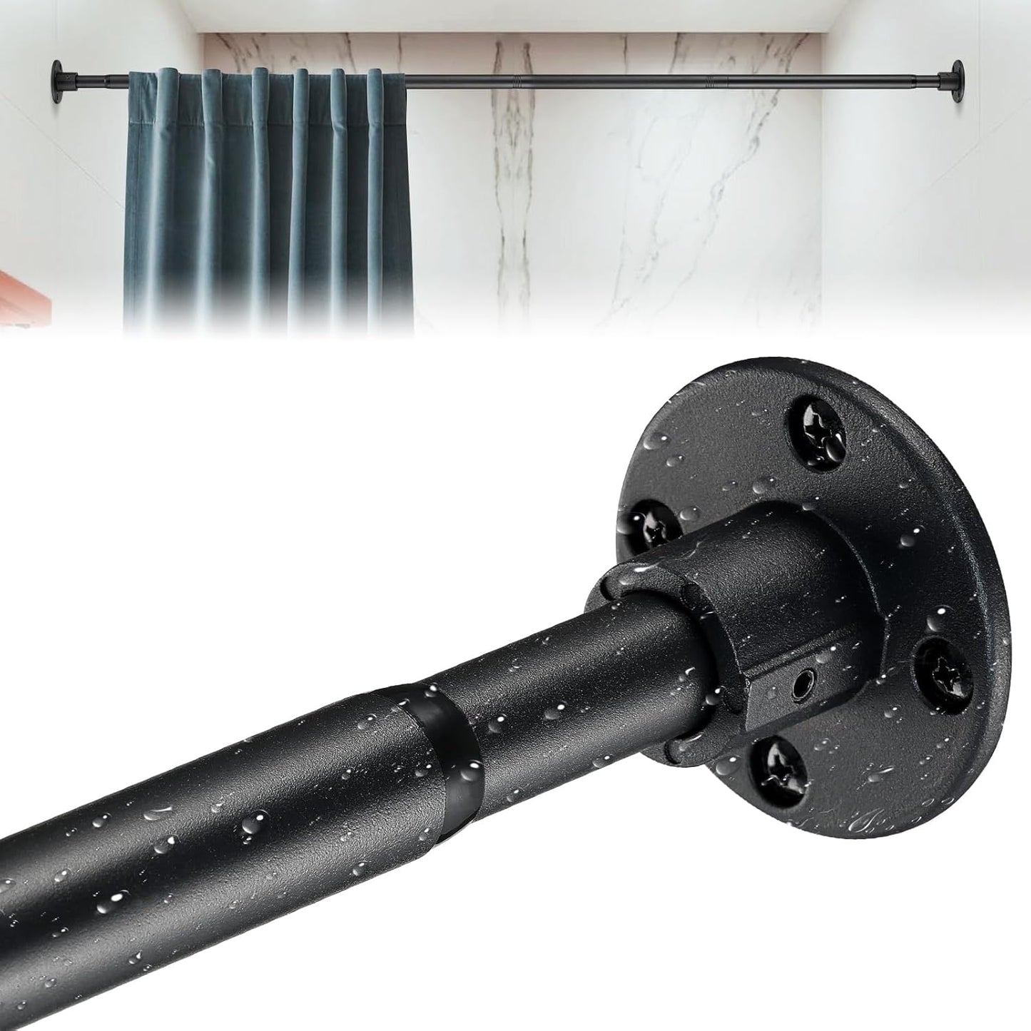 Adjustable Stainless Steel Shower Rod | Versatile Length | CALCHELE