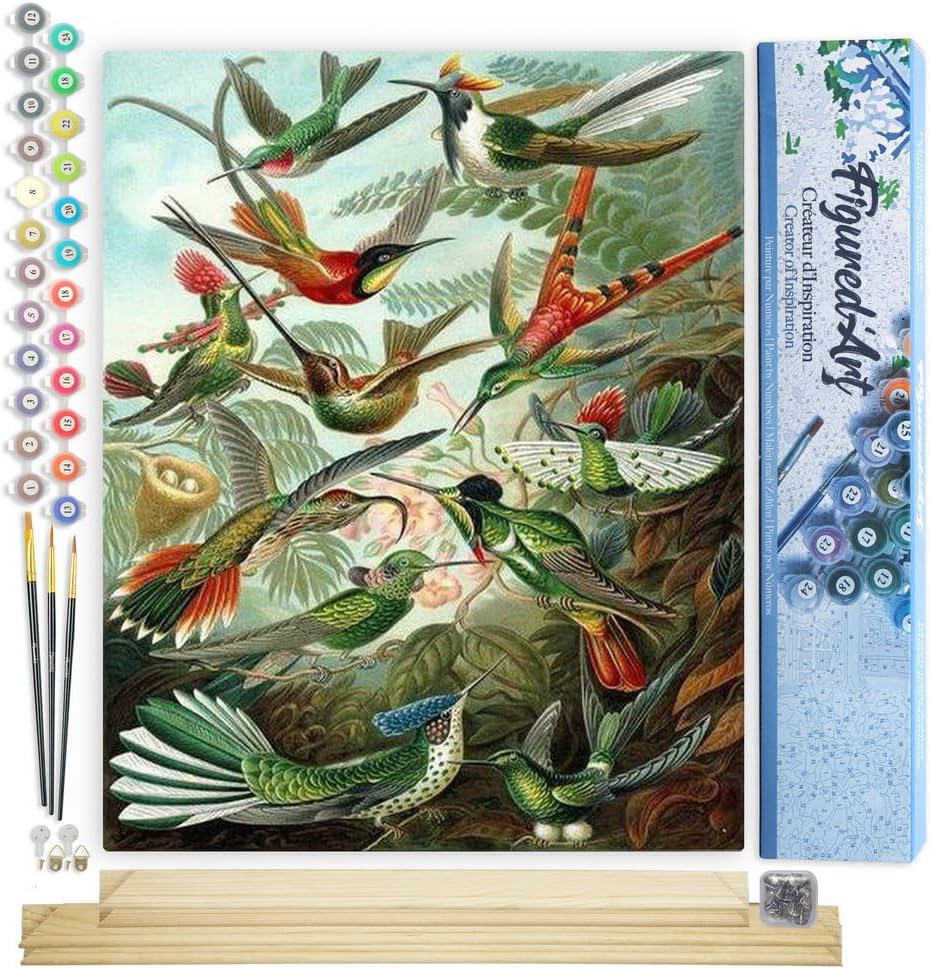 Figured'Art Paint by Numbers Kit for Adults - All The Birds