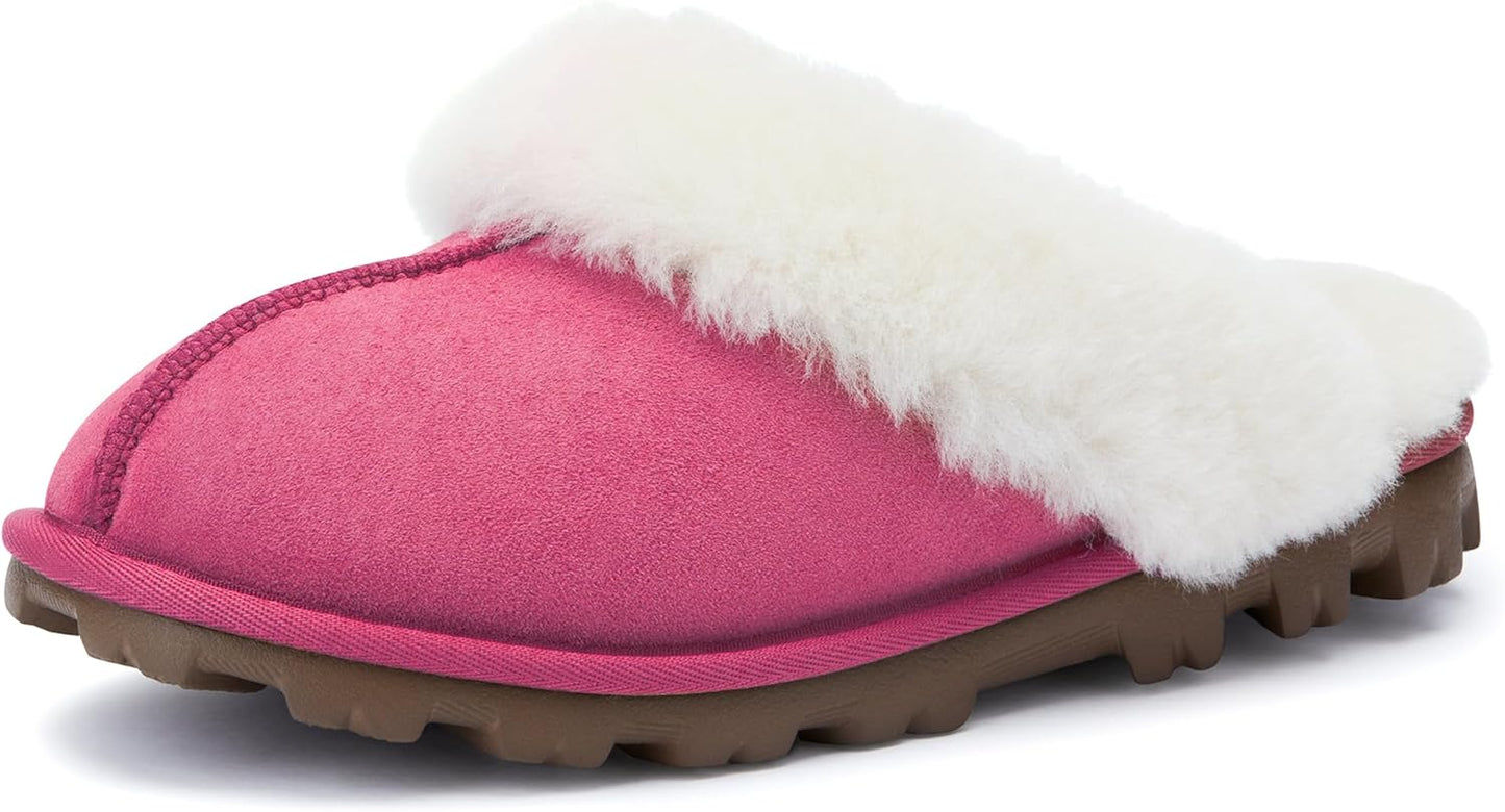 WaySoft Women's Genuine Australian Sheepskin Slippers for Comfort