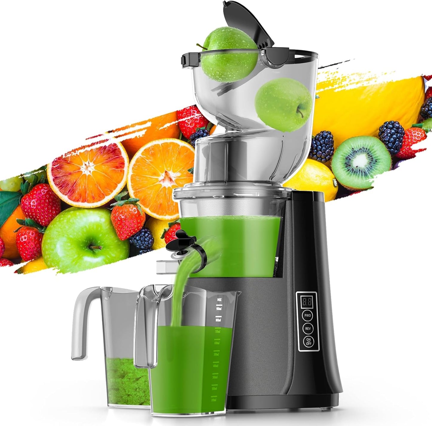 High Yield Cold Press Juicer for Whole Fruits/Veggies