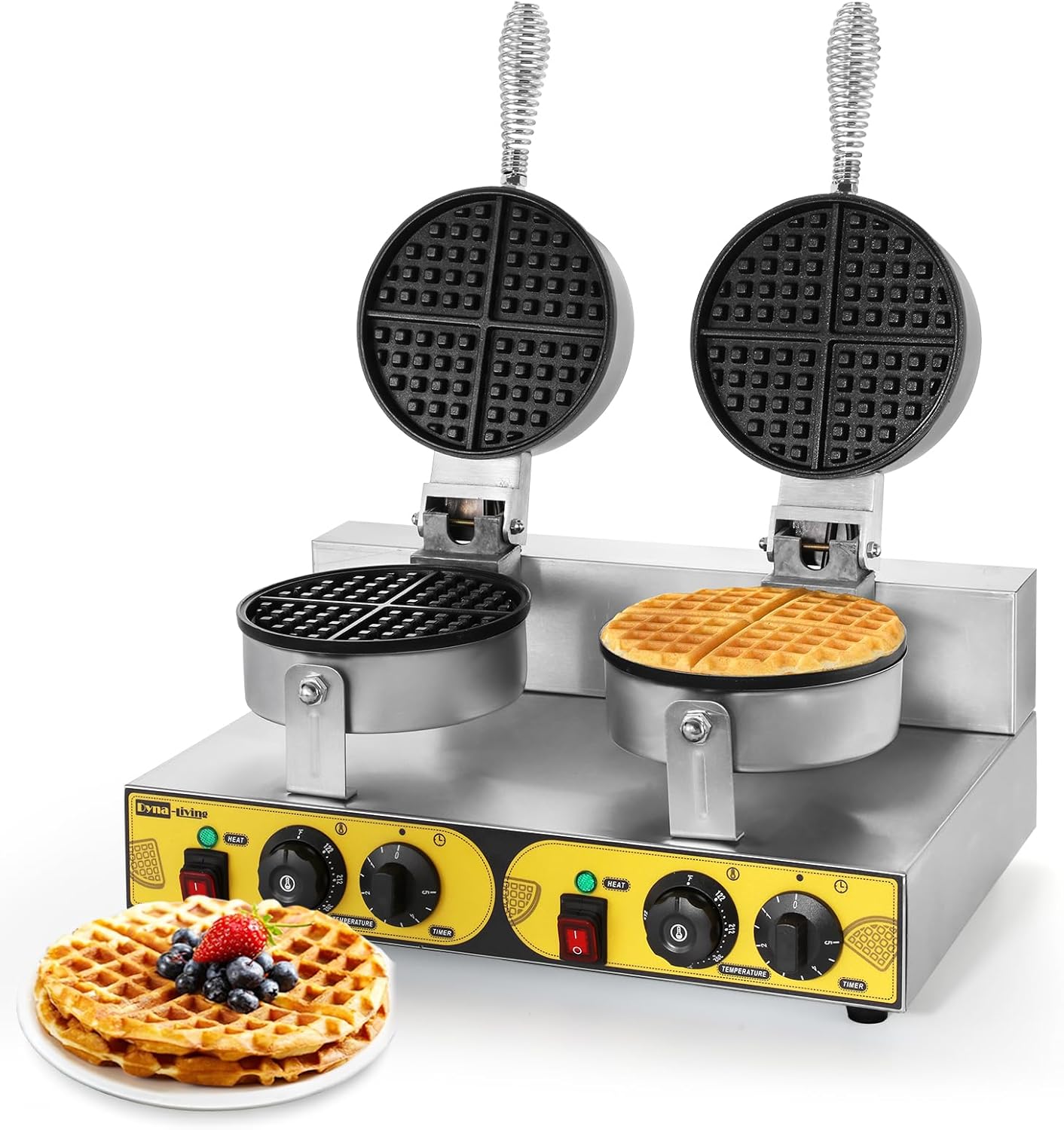 2400W Stainless Steel Double Waffle Maker