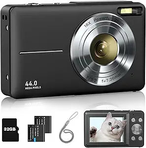 Digital Camera for Kids with 44MP and FHD 1080P Video Quality