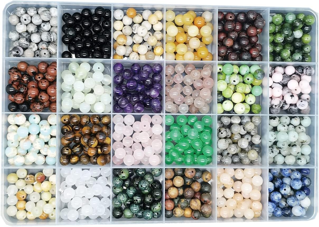 720pcs 6mm Natural Round Stone Beads for Jewelry Making