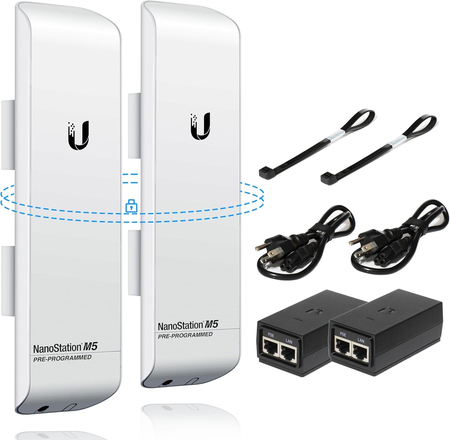 Wireless Bridge Ubiquiti NanoStation M5 Bundle for Outdoor Use