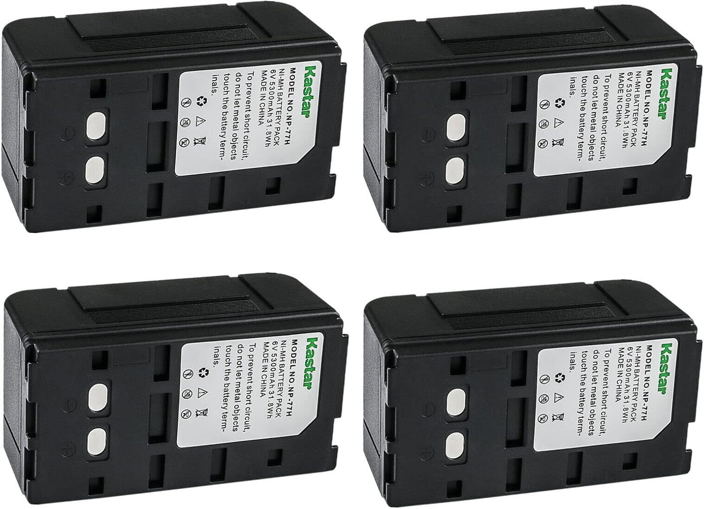 Kastar 4-Pack NP-77H 6.0V 5300mAh Battery Replacement for Cameras