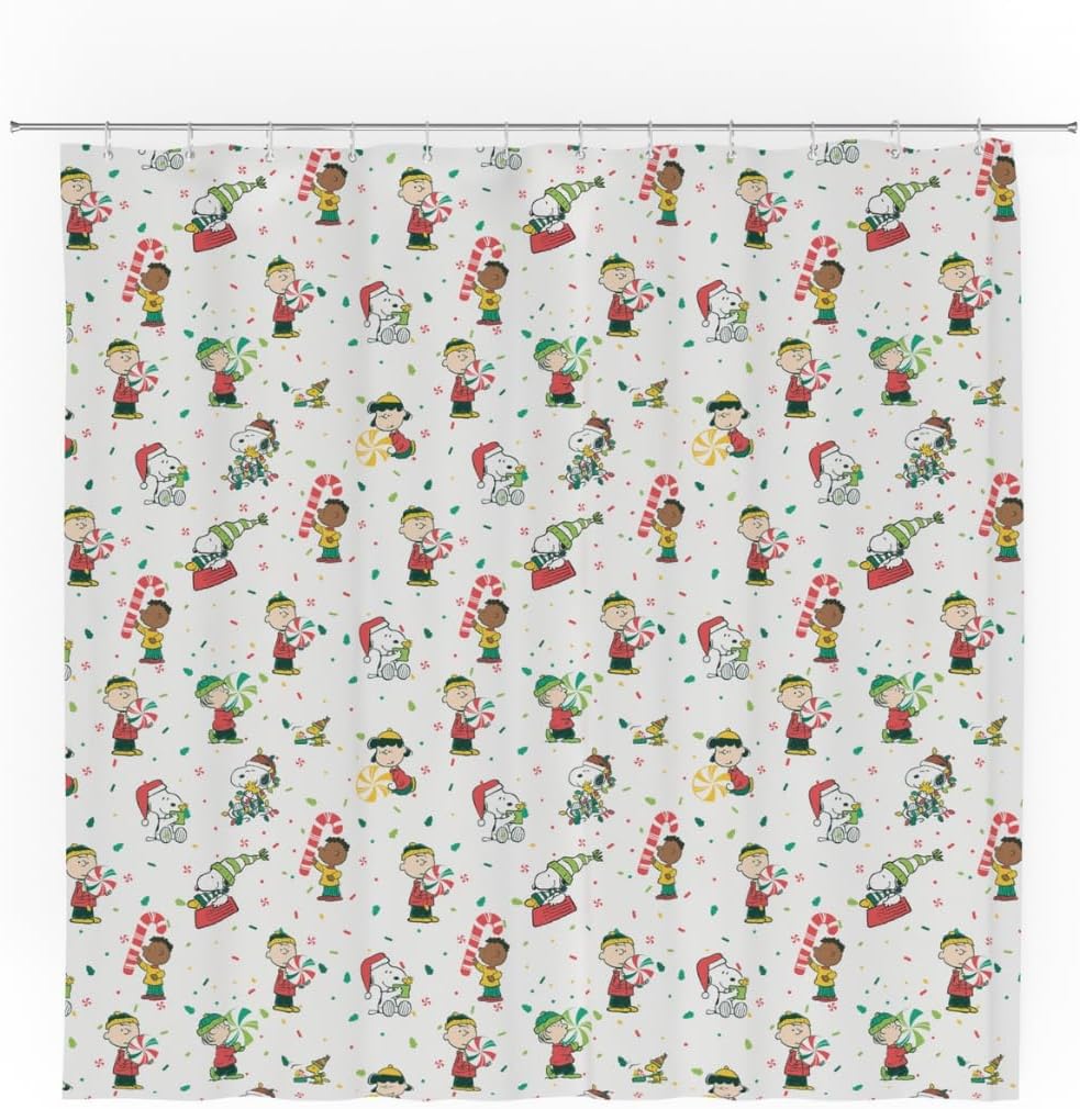 Officially Licensed Franco Peanuts Holiday Shower Curtain