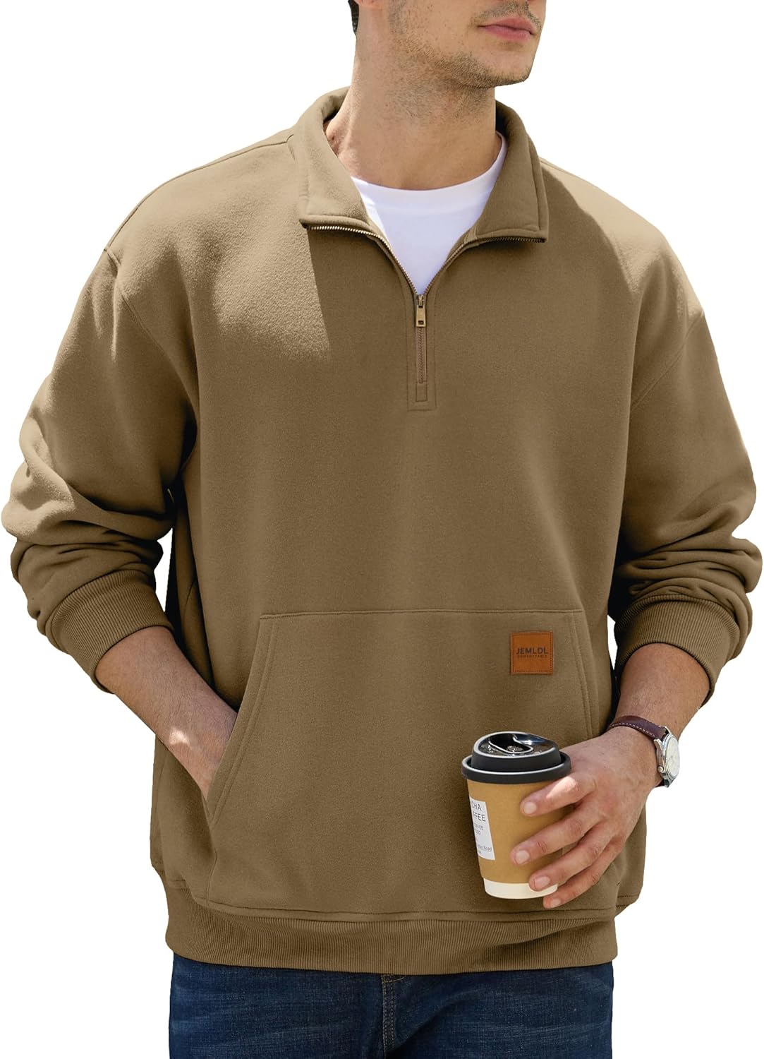 Men's Fleece Quarter Zip Pullover for Casual Comfort and Style