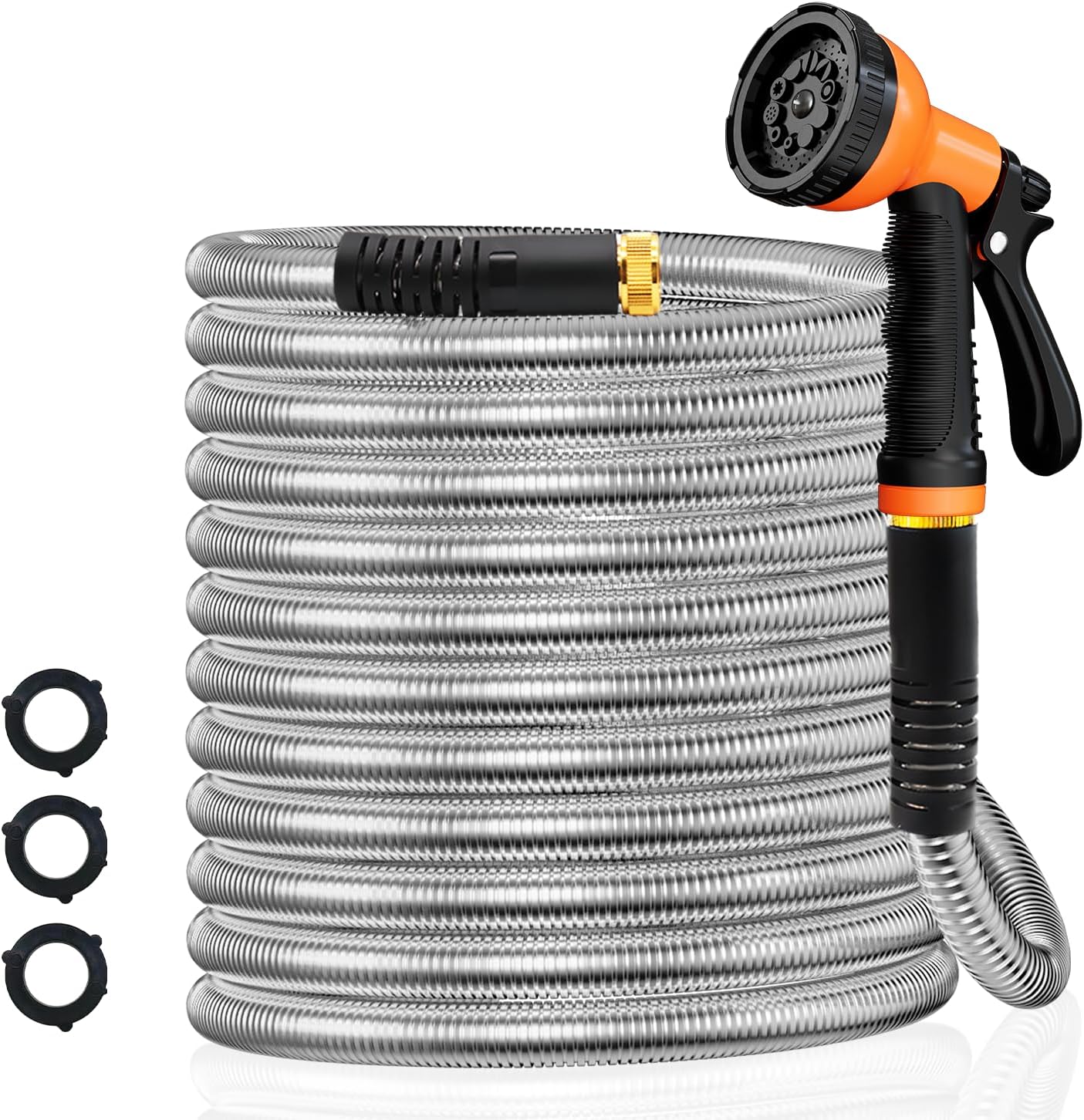 Garden Hose 50FT Stainless Steel Water Hose with 10 Functions