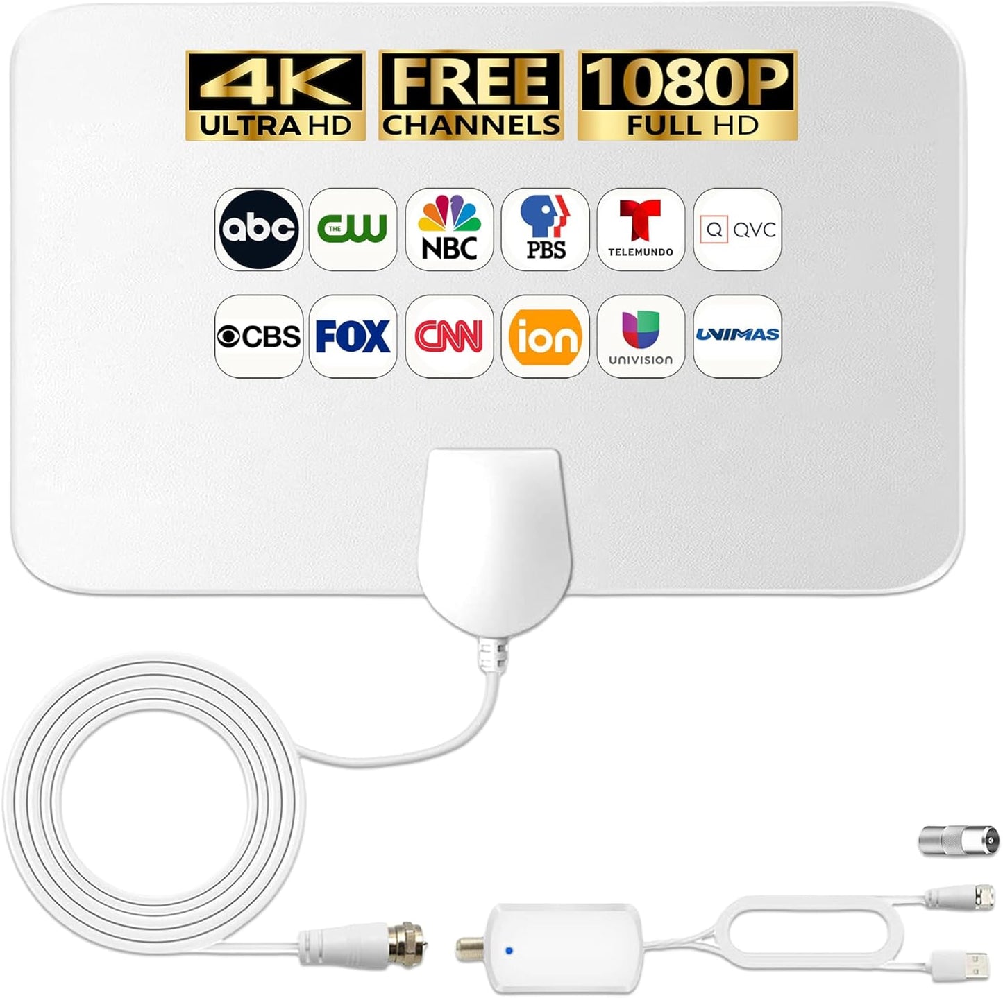4K HD Indoor TV Antenna - Amplified Signal Booster for Local Channels