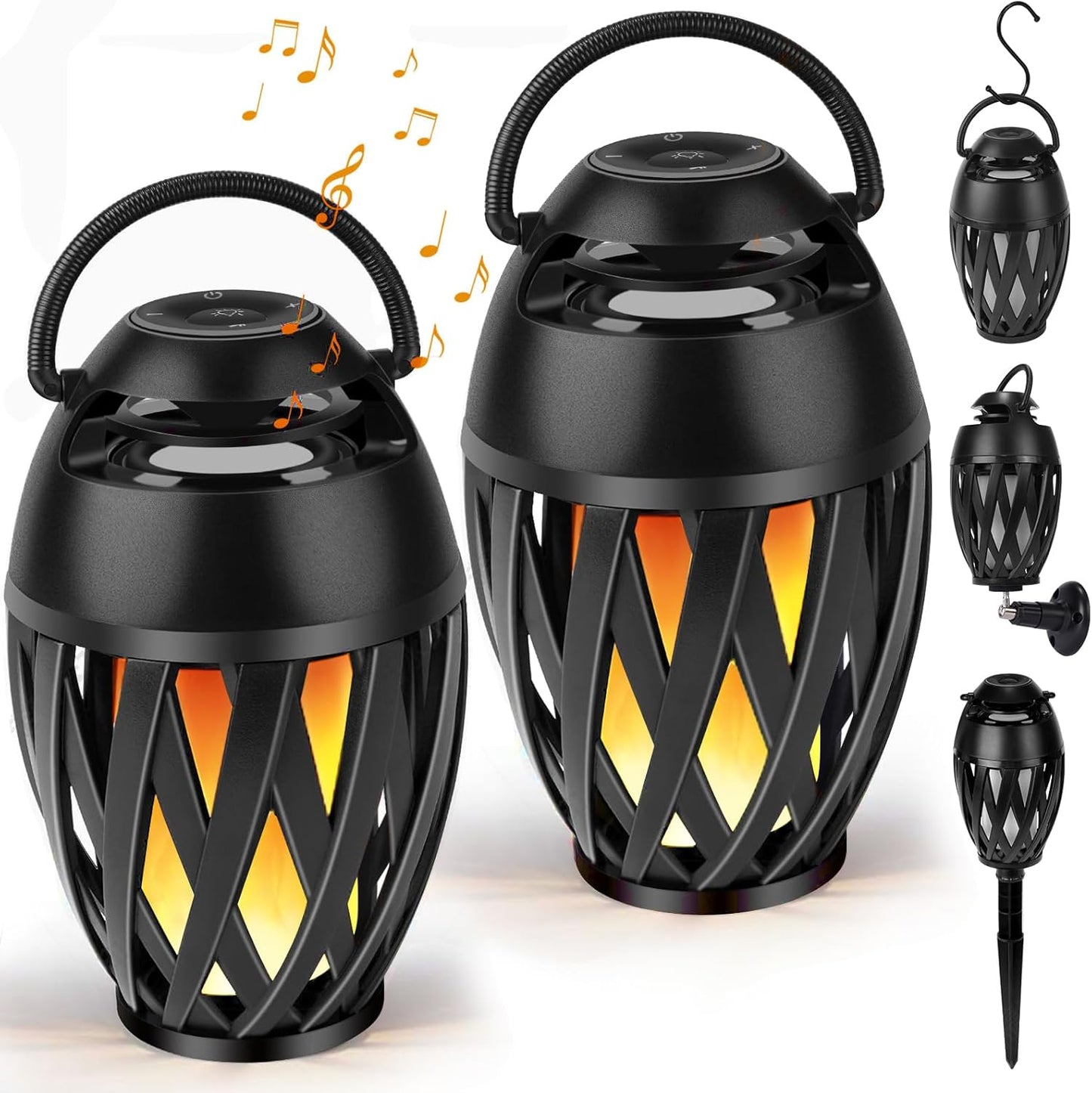 Outdoor Bluetooth Speaker with LED Flame Effect for Parties
