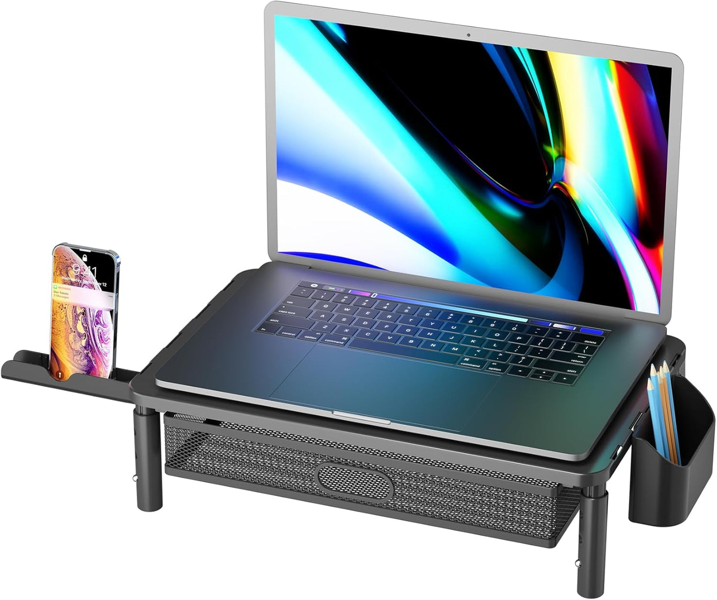 Metal Monitor Riser with Drawer & Storage - UPGRAVITY