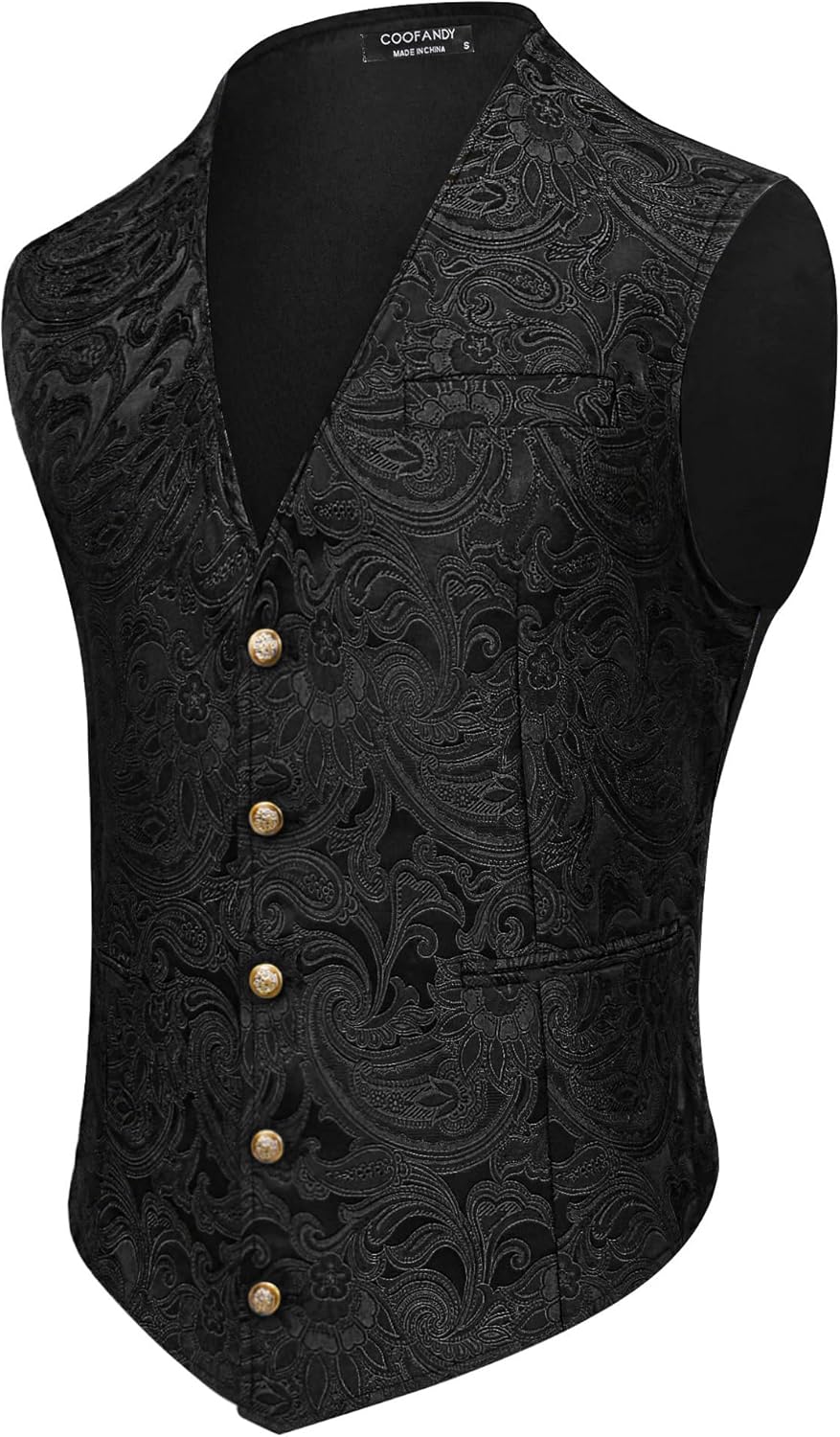 Mens Paisley Tuxedo Vest for Victorian Steampunk Style Events