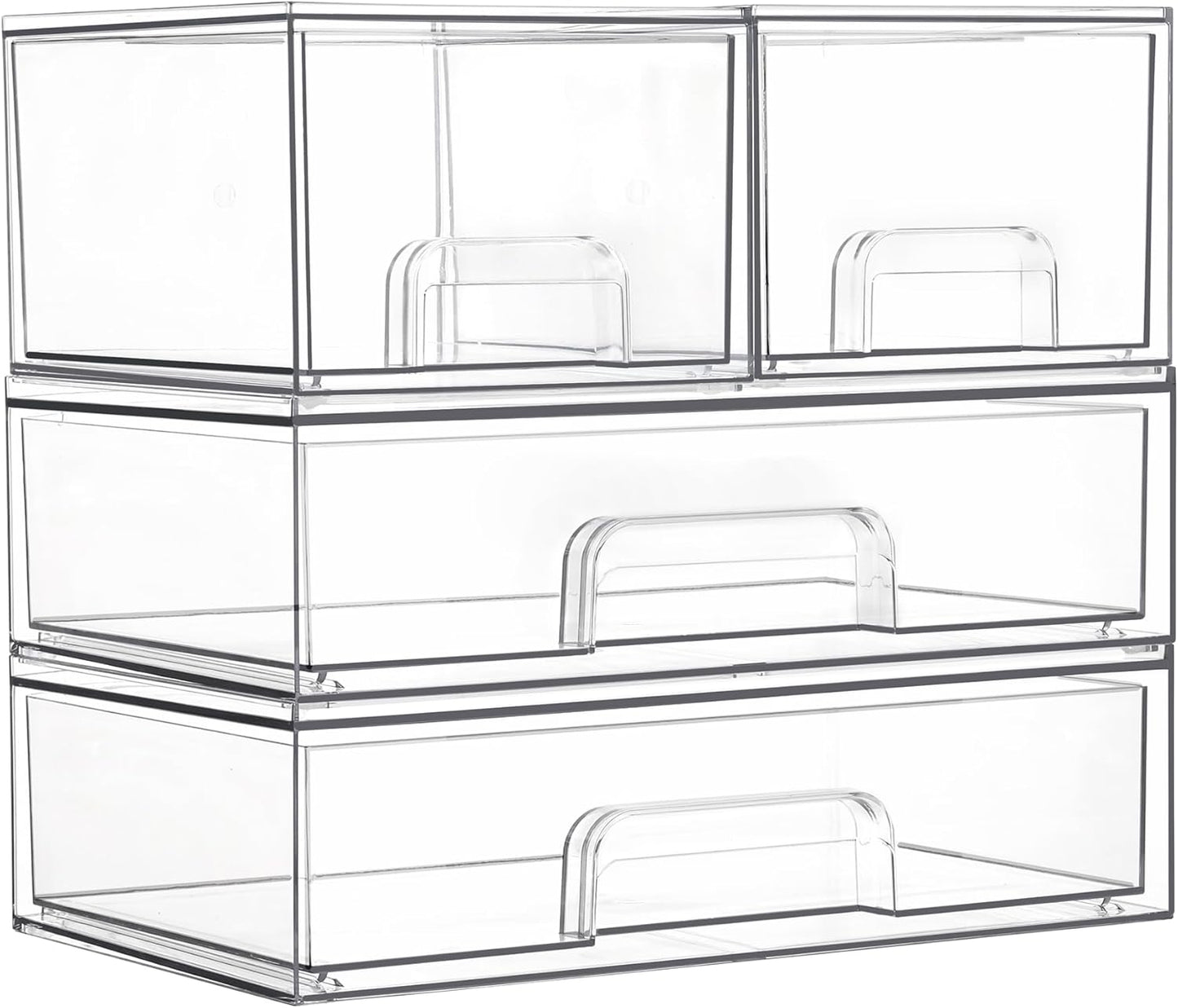 Vtopmart Stackable Storage Drawers Set of 4 for Home Organization