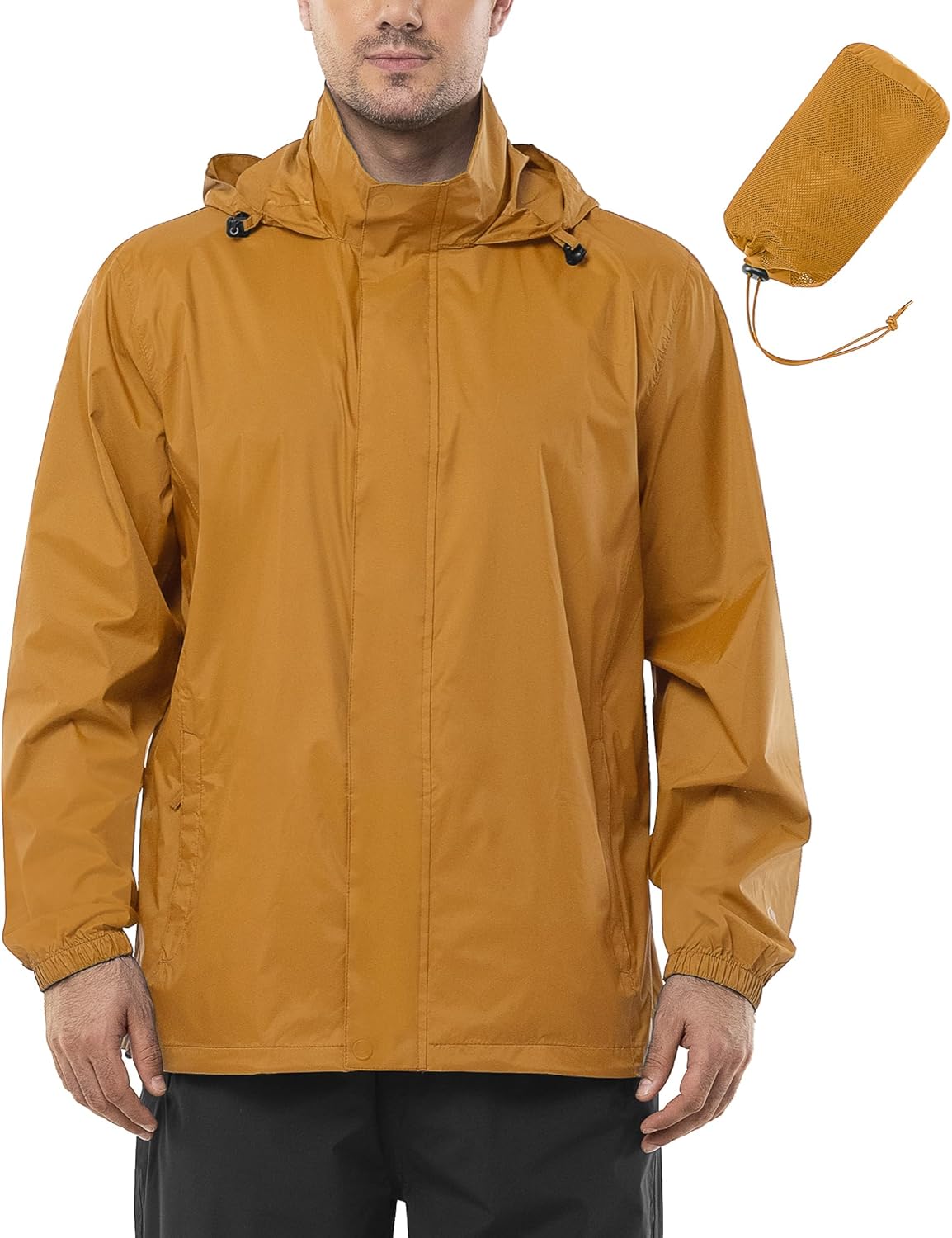 Outdoor Ventures Men's Rain Jacket Waterproof Lightweight Shell
