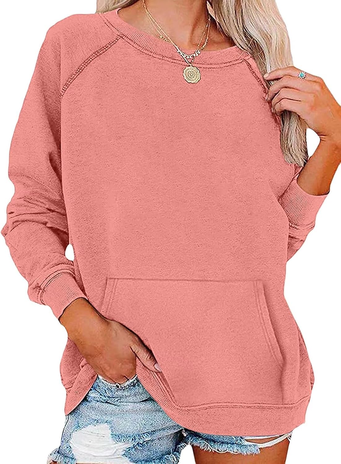 EADINVE Women's Cozy Sweatshirt with Pockets