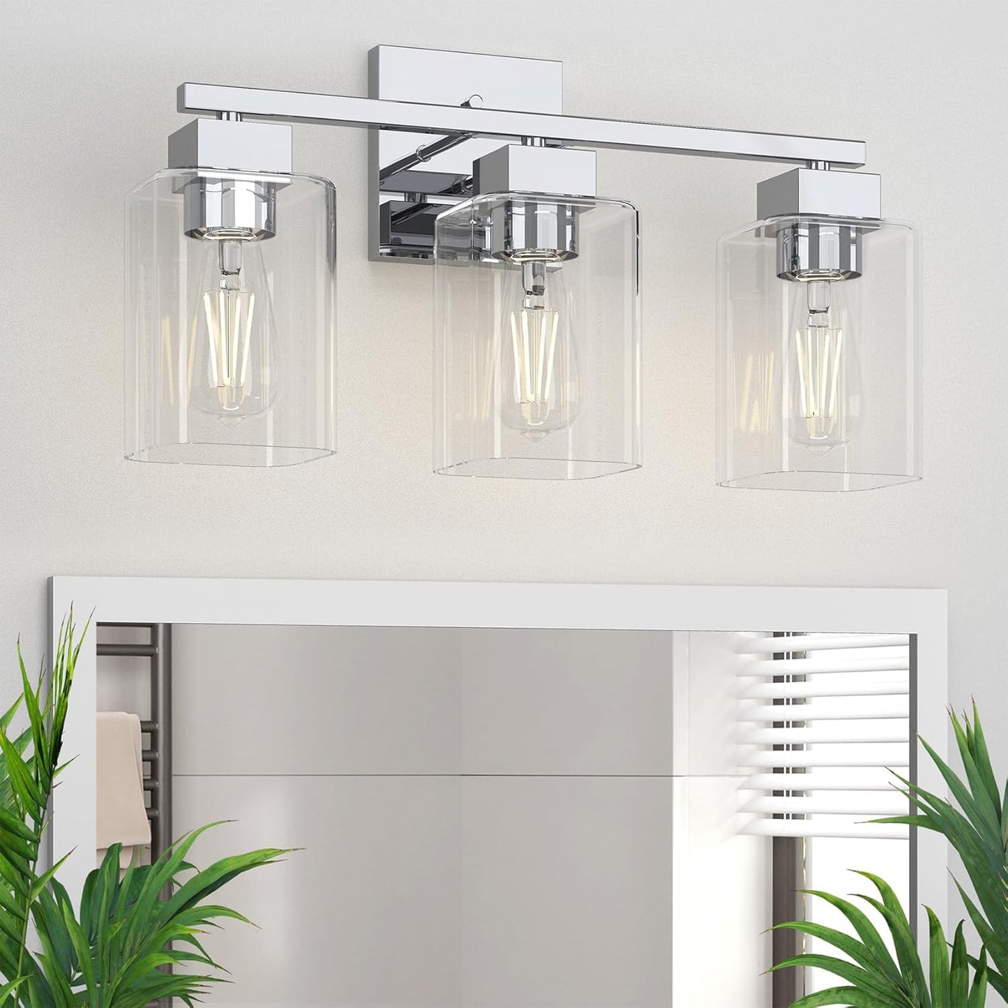 Espird Chrome Bathroom Vanity Light - Modern 3 Light Fixture