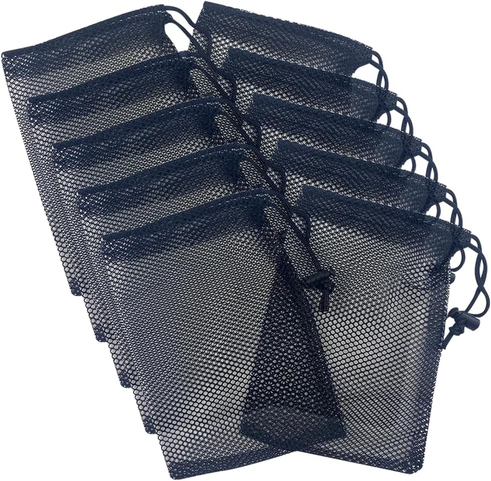 10 Pack Small Mesh Drawstring Bags - Portable Organization Essential!