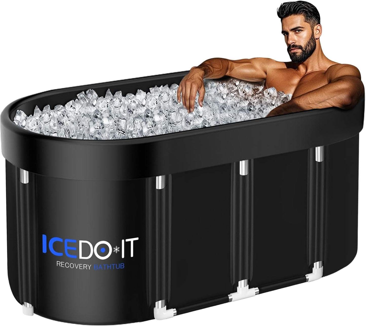 Upgrade 129 Gal XL Large Oval Ice Bath Tub for Recovery