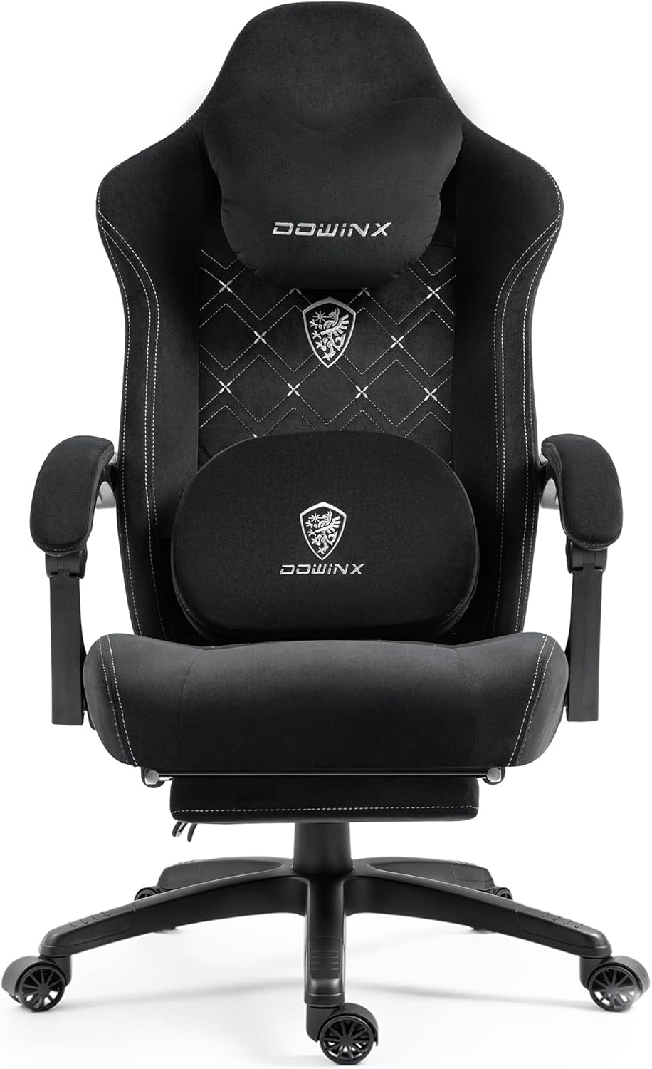 Dowinx Gaming Chair with Heated Massage and Footrest for Comfort