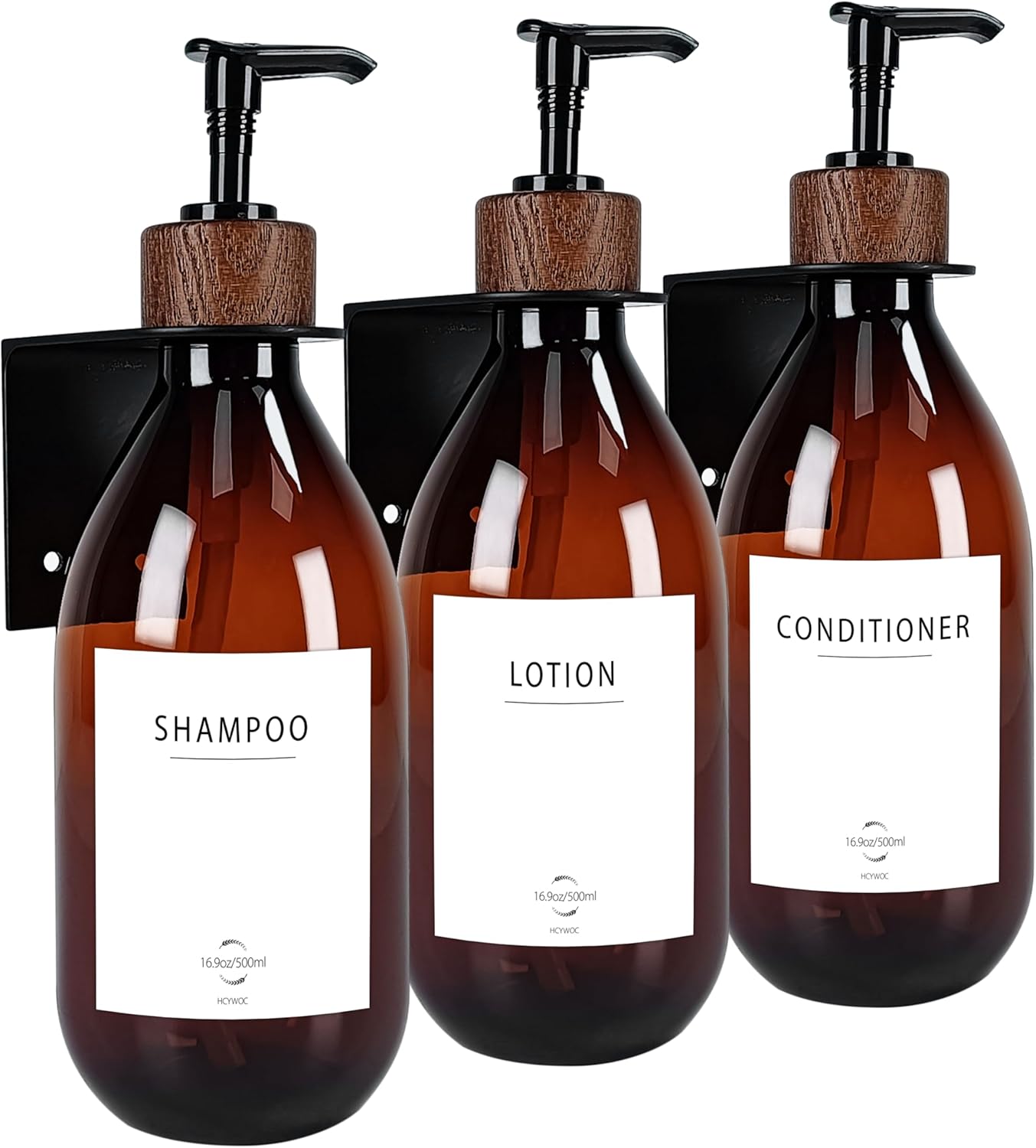 Shower Dispenser Set with 16 Labels & No Drill Installation