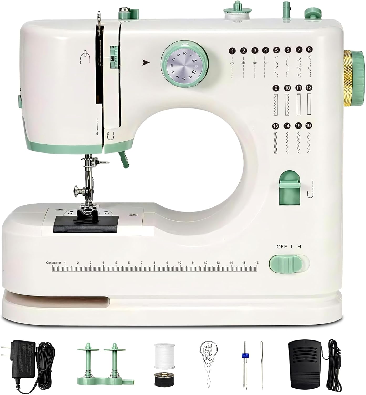 Mini Dual-Speed Sewing Machine with 16 Stitch Modes for Beginners
