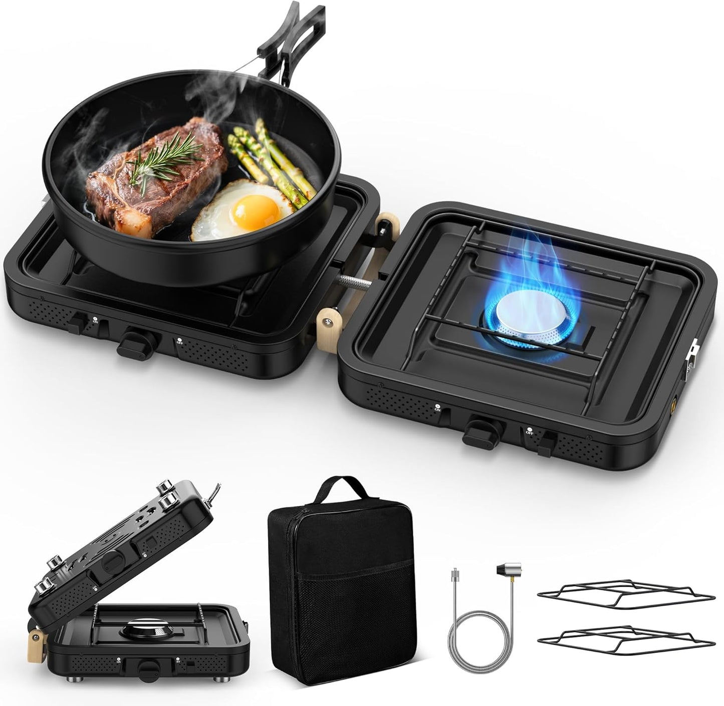 Camp Stove Propane 2 Burner Folding Camping Stove for Outdoors