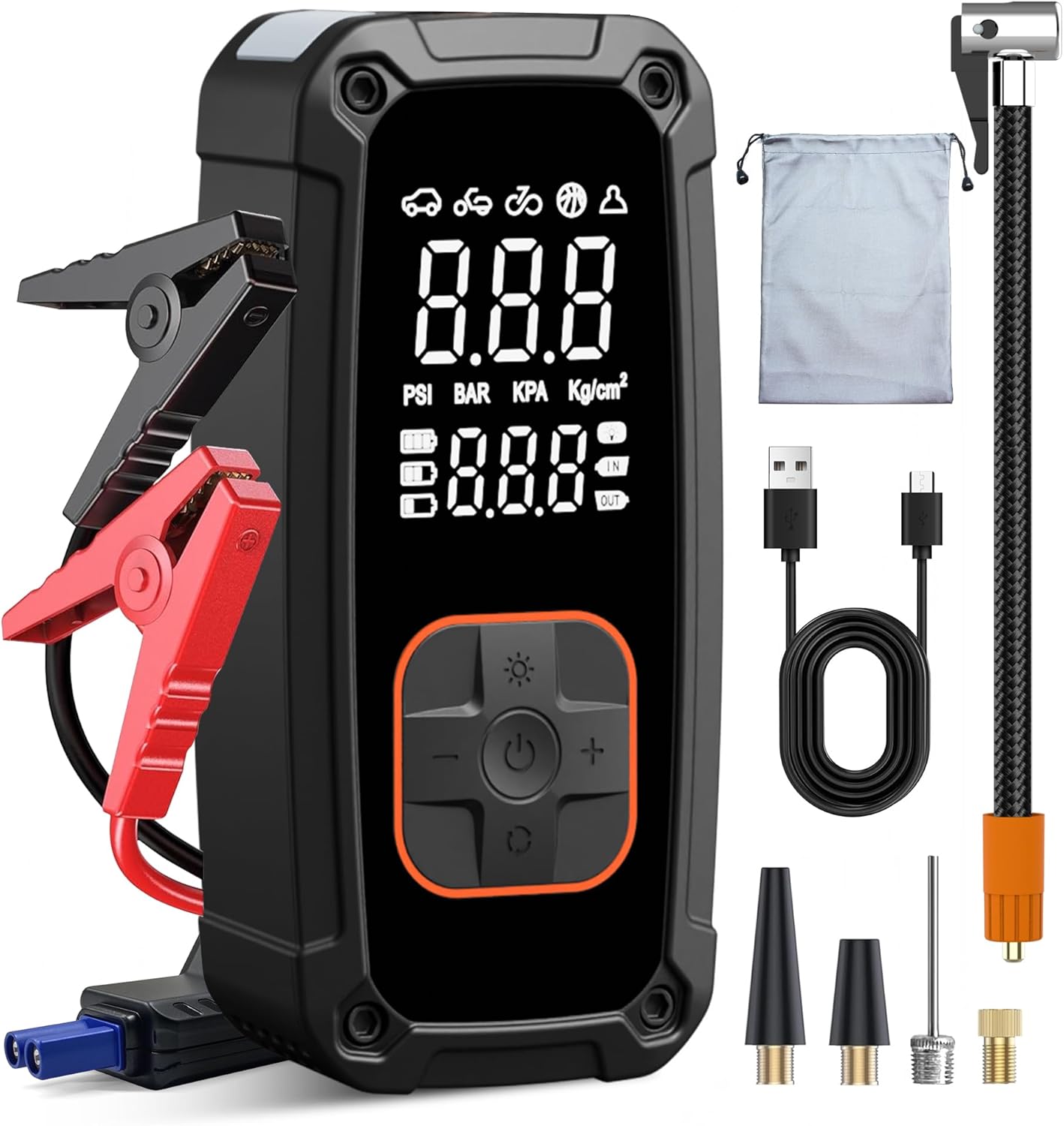 Portable Air Compressor & Jump Starter Combo - Stay Prepared Anywhere