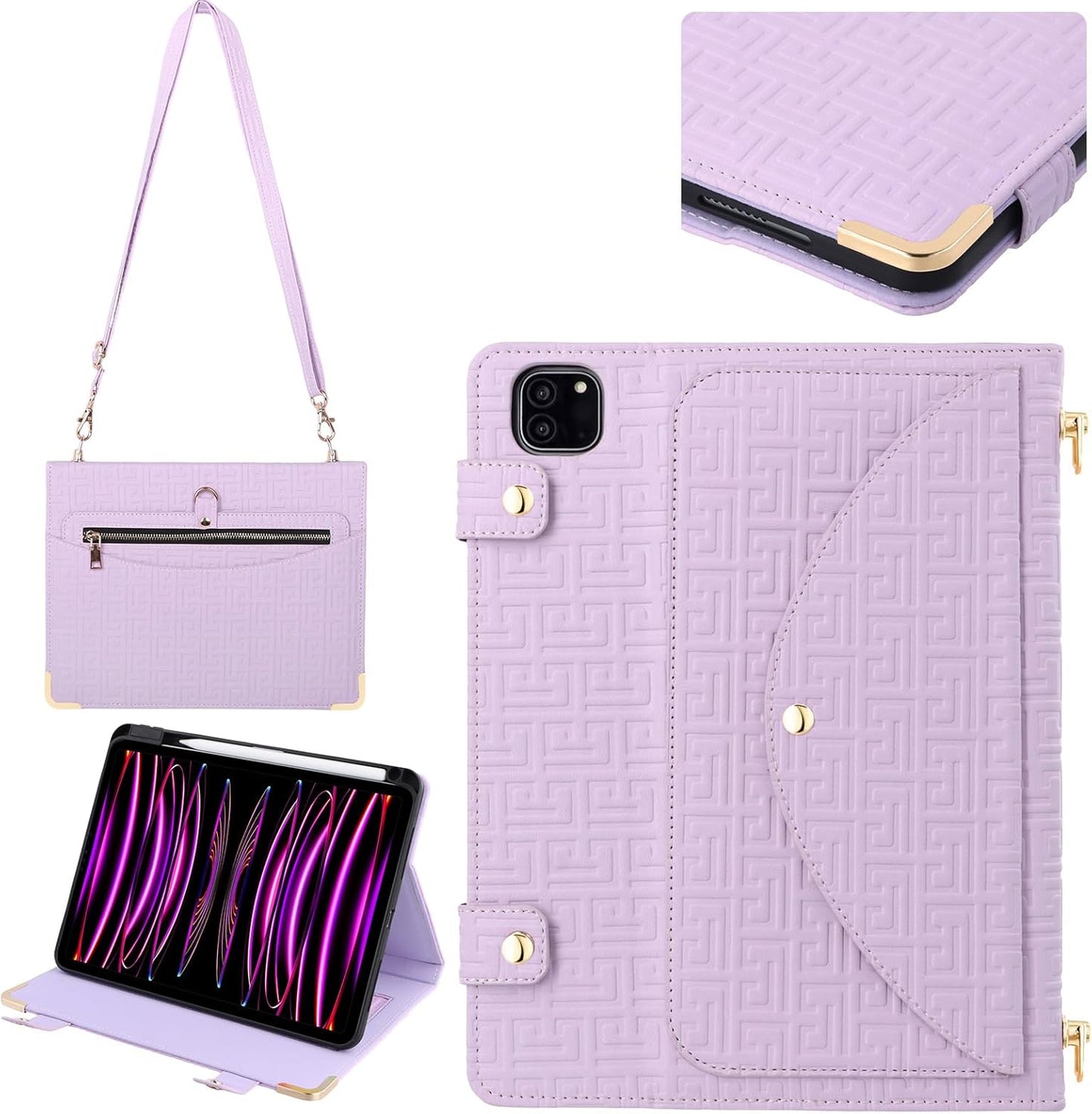 Handbag Case for iPad Air 11in M2 M3 with Unique Pattern Design