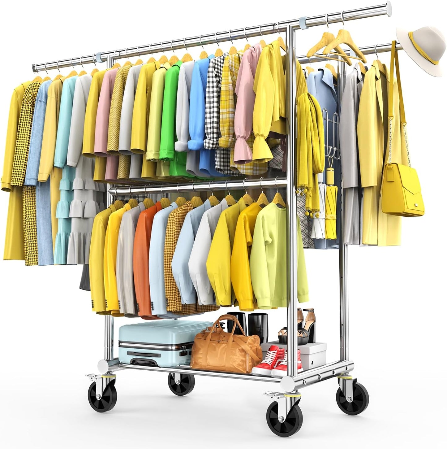 Stainless Steel Heavy Duty Clothes Rack with 960LBS Capacity