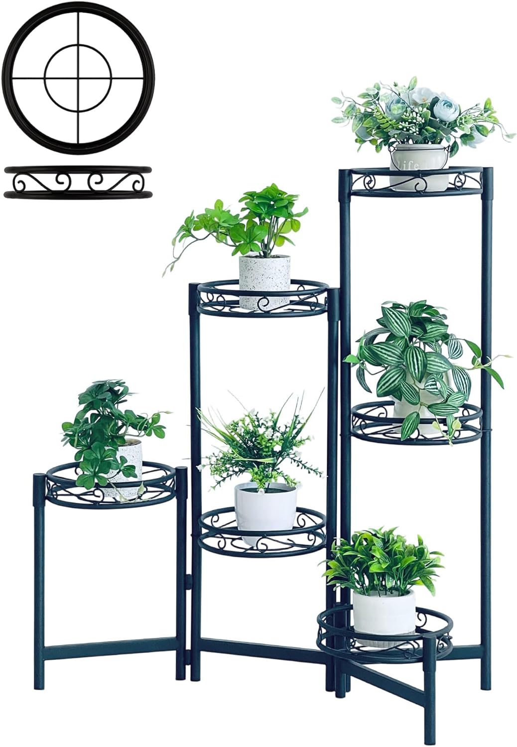 Plant Stand Indoor Outdoor, 6 Tier Metal Flower Shelf for Space