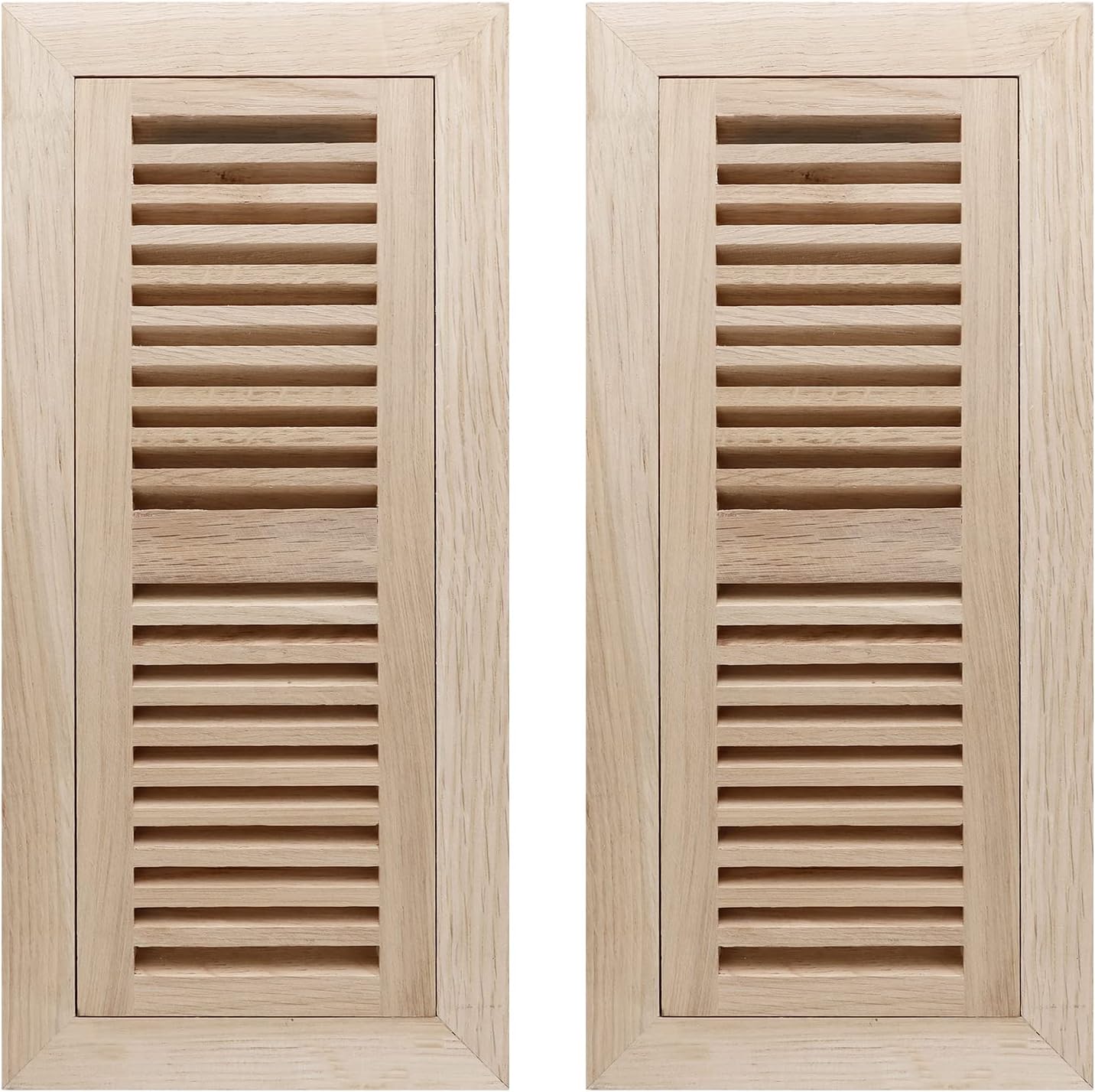 Oak Floor Register for 4x12 Inch Duct Holes - Unfinished Design
