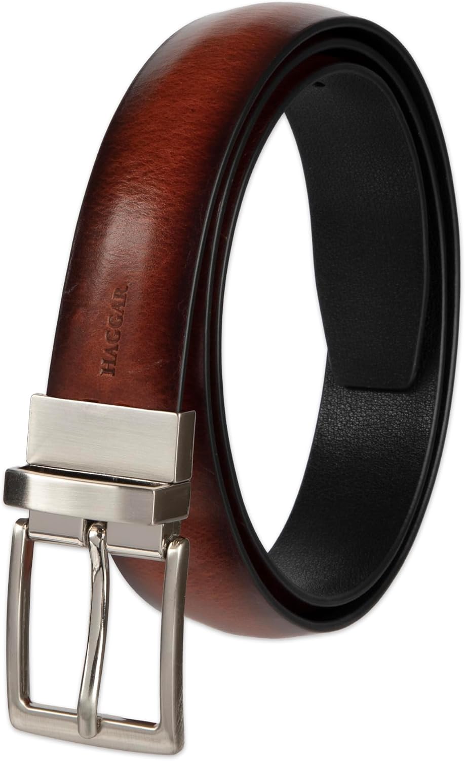 Haggar mens 2-in-1 Reversible Leather Belt for Every Occasion