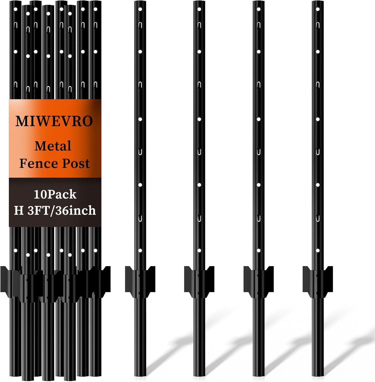 10 Pack Heavy Duty Metal U-Post for Garden Fencing Solutions