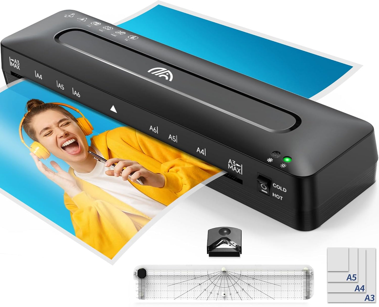 MAXDONE A3 Laminator - Cold Thermal, Cutter & Rounder