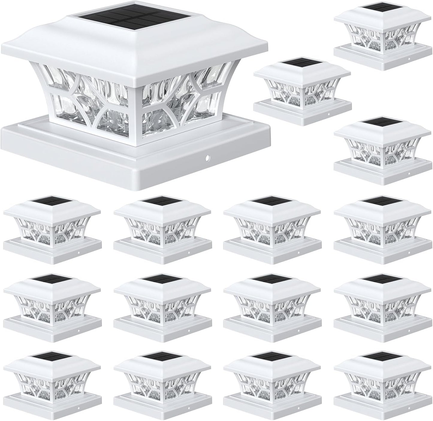 APONUO Solar Post Cap Lights - 16 Pack for Fences & Decks
