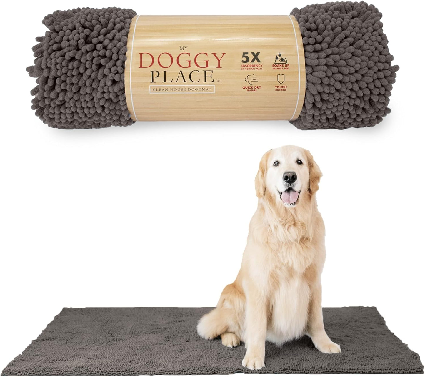 Microfiber Dog Mat for Muddy Paws - Non-Slip and Absorbent
