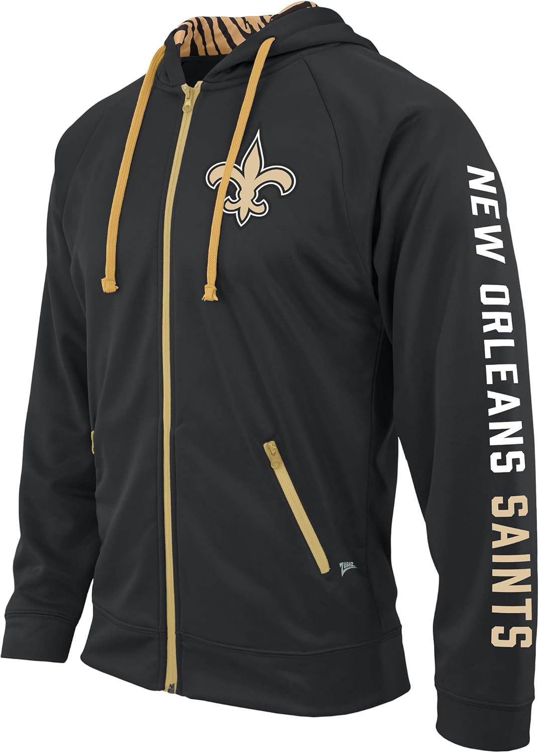Zubaz NFL Men's Team Name Full Zip Zebra Hoodie for Comfort