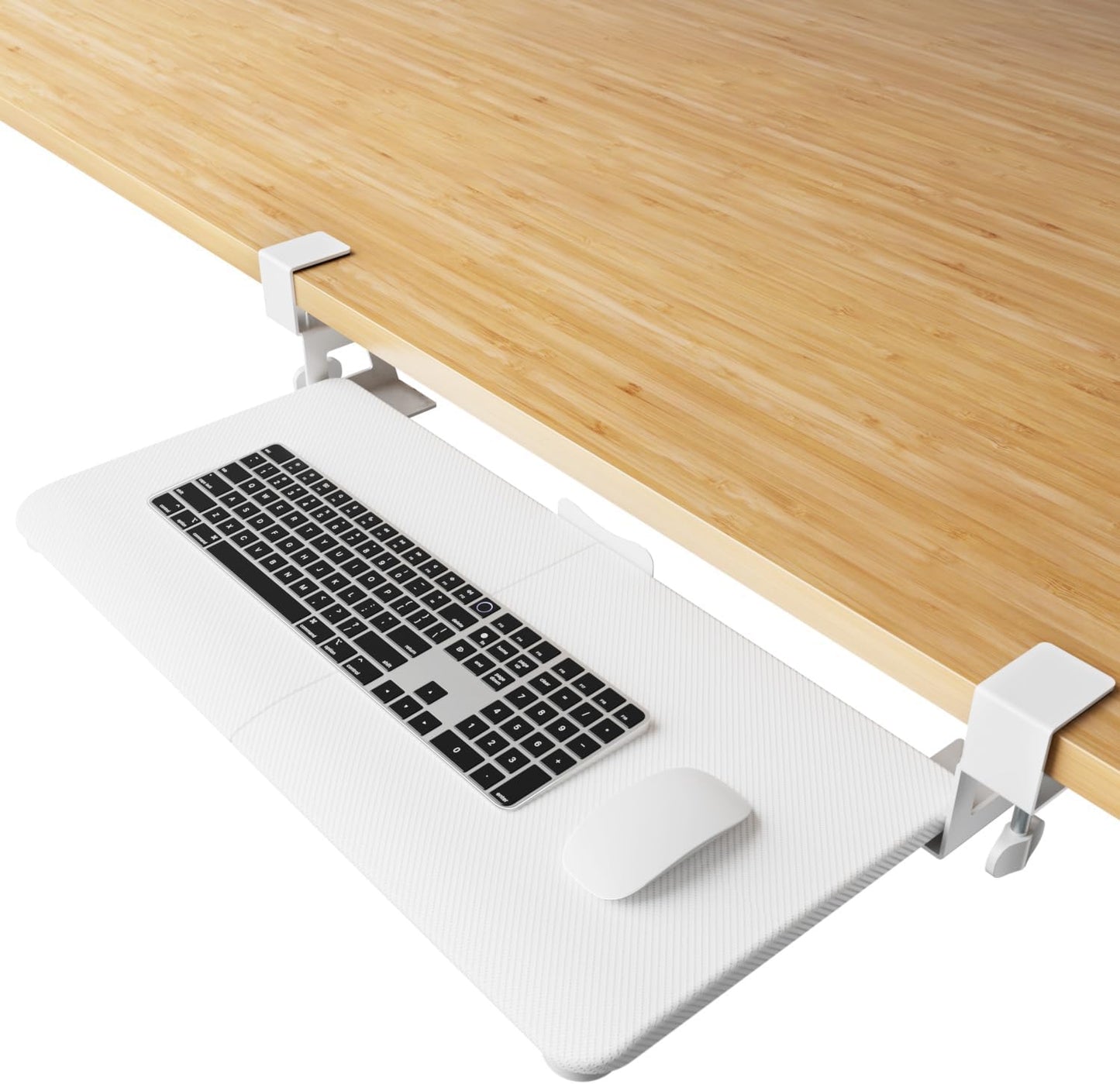 Sturdy C Clamp Mount Large Keyboard Tray Under Desk - Ergonomic Design by NearHub